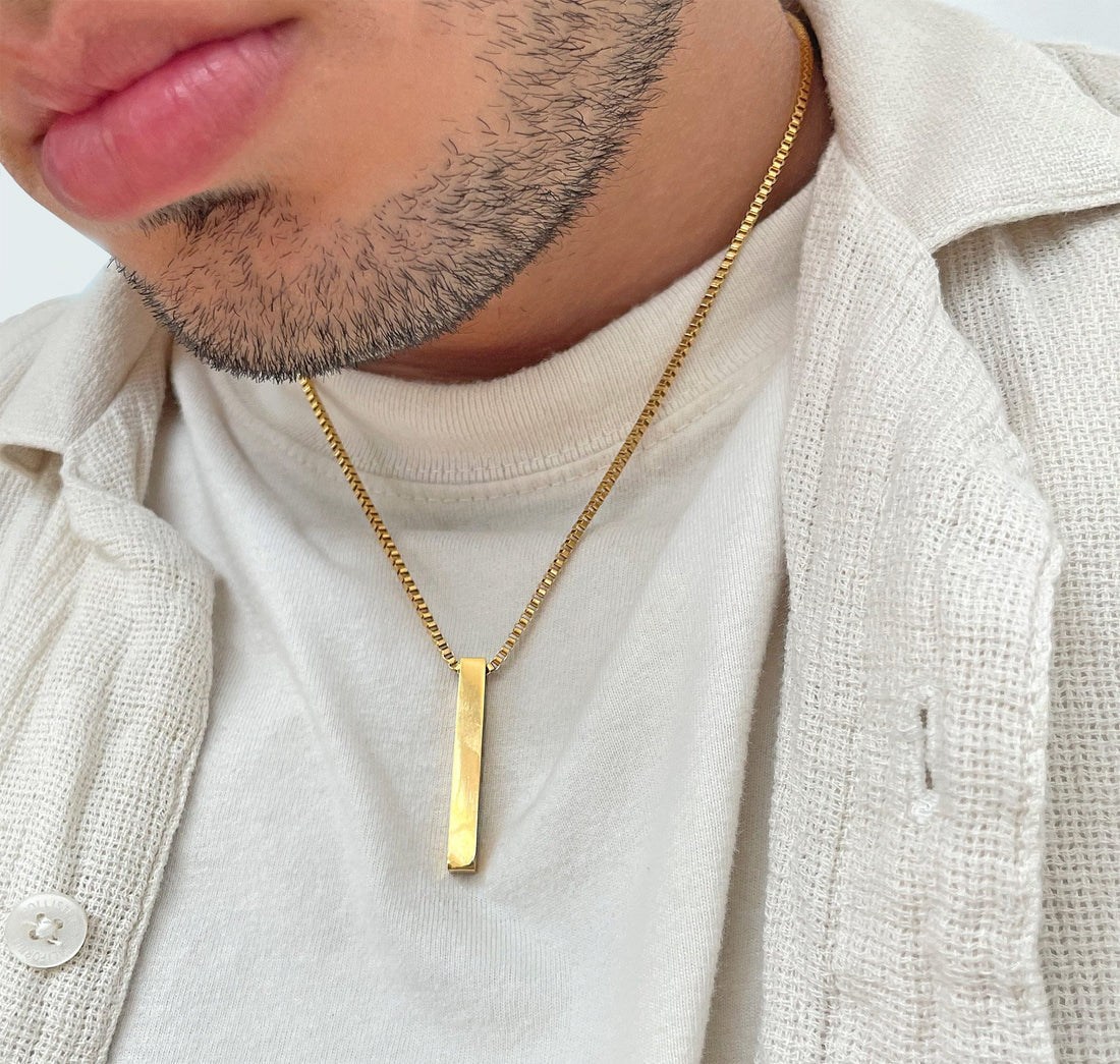 Gold Bar Pendant & Chain