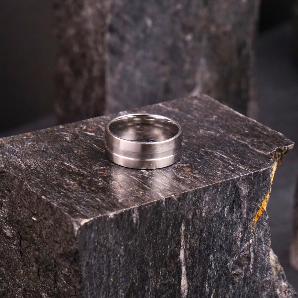 Pack of 3 Band Steel Rings (Black, Silver, Golden) - 8mm