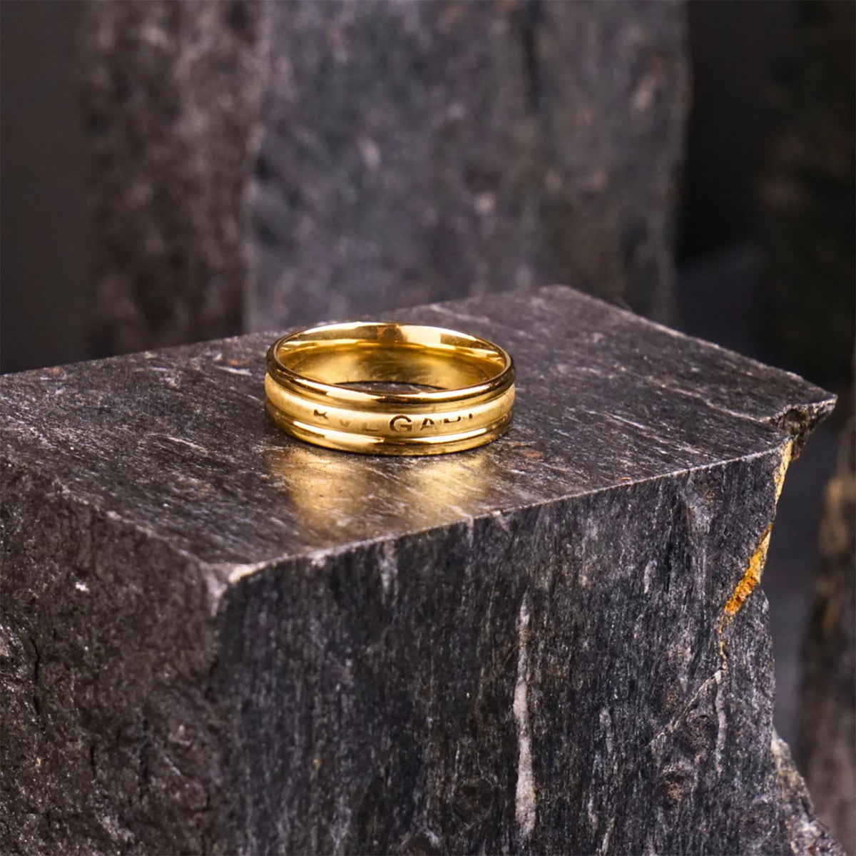 Pack of 3 Ferrum Steel Rings (Black, Silver, Golden) - 4mm