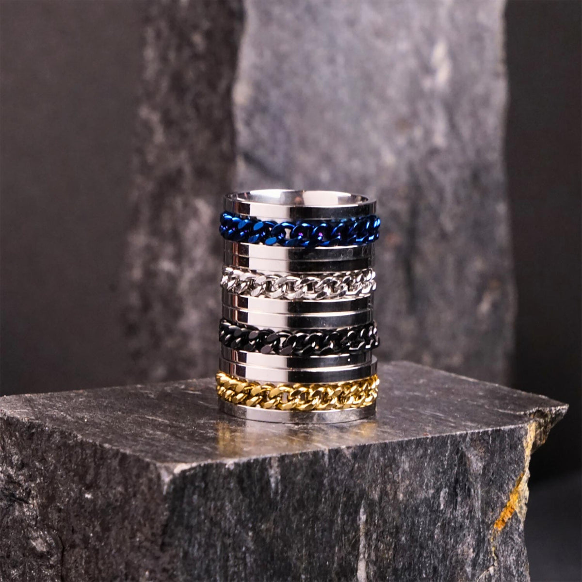 Blue Curb Chain Ring - 6 mm