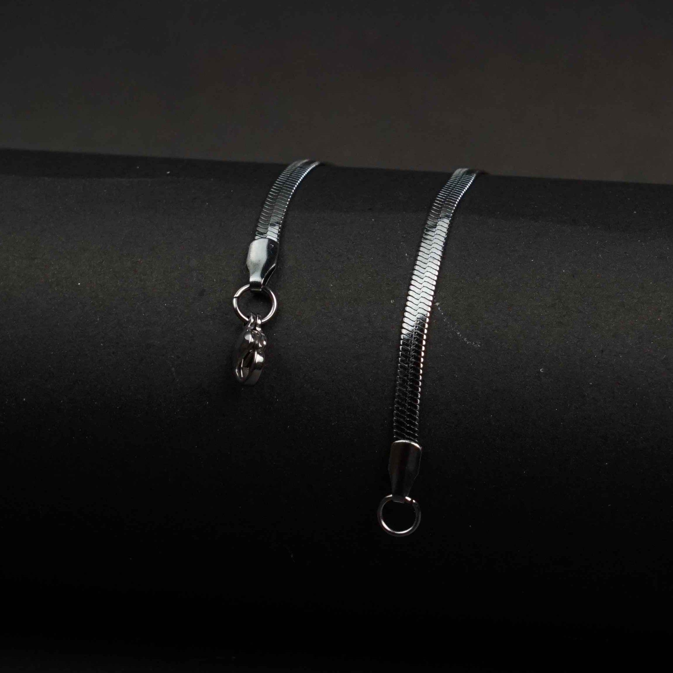 Silver Snake Chain & Bracelet Set 4mm