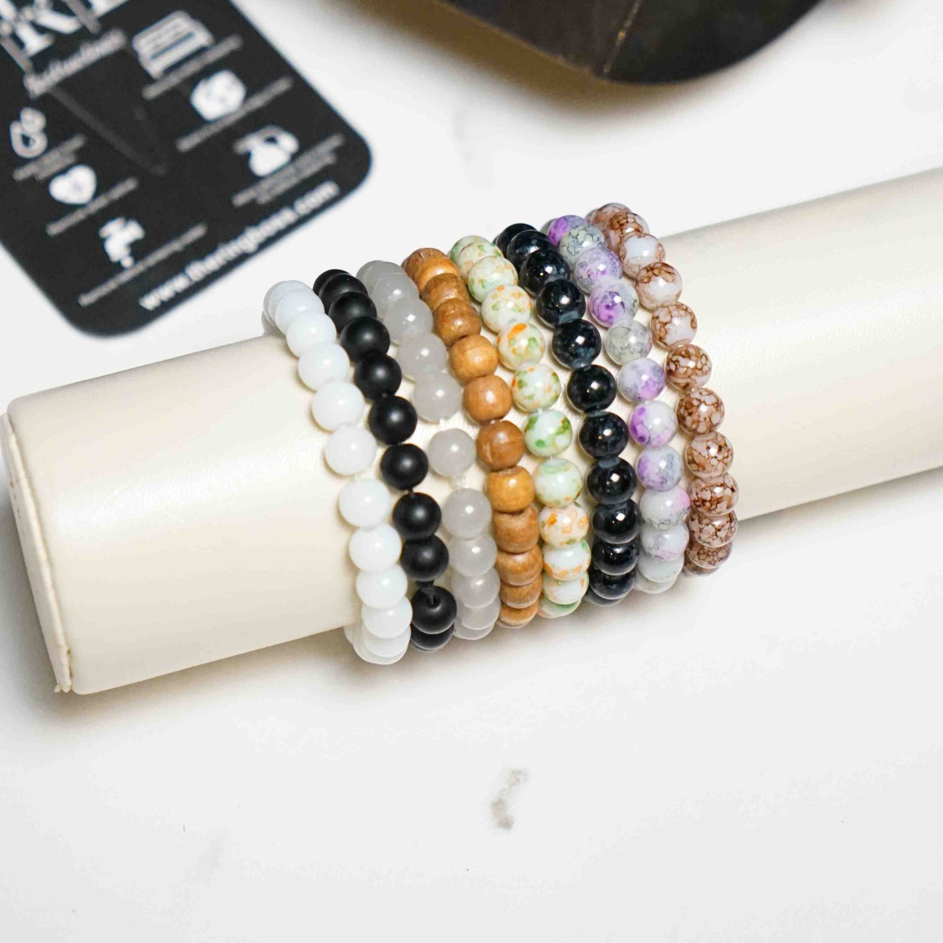 Pack Of 8 Stone Beaded Bracelet