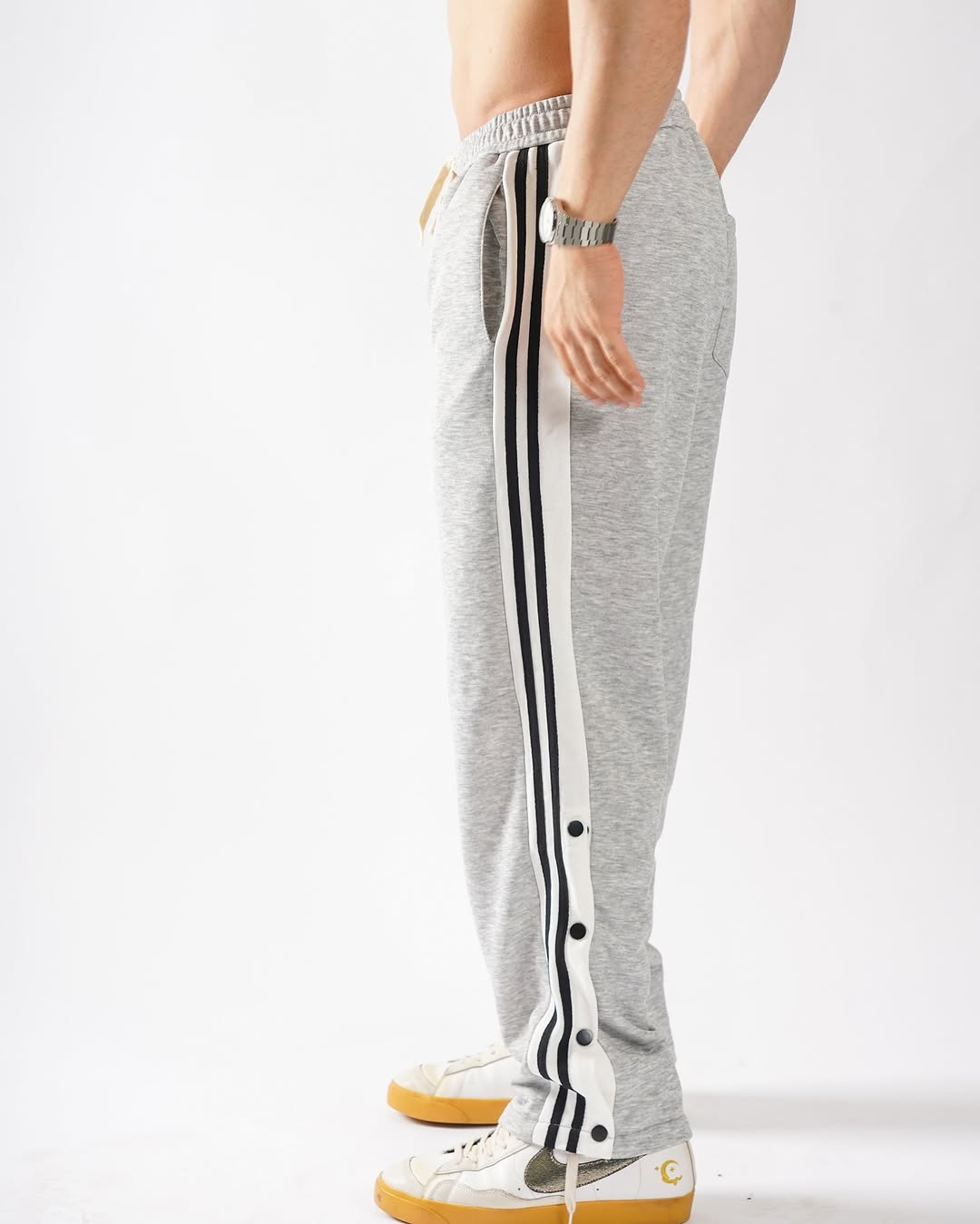 Pack of 2 Side Slit Pant (Black + Grey)