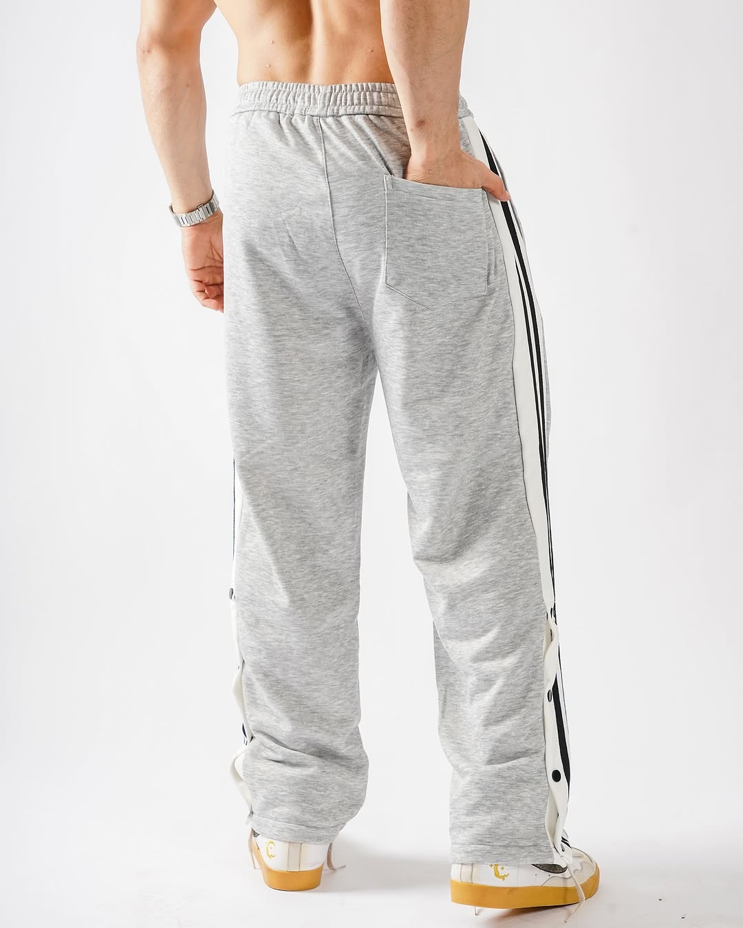 Pack of 2 Side Slit Pant (Black + Grey)