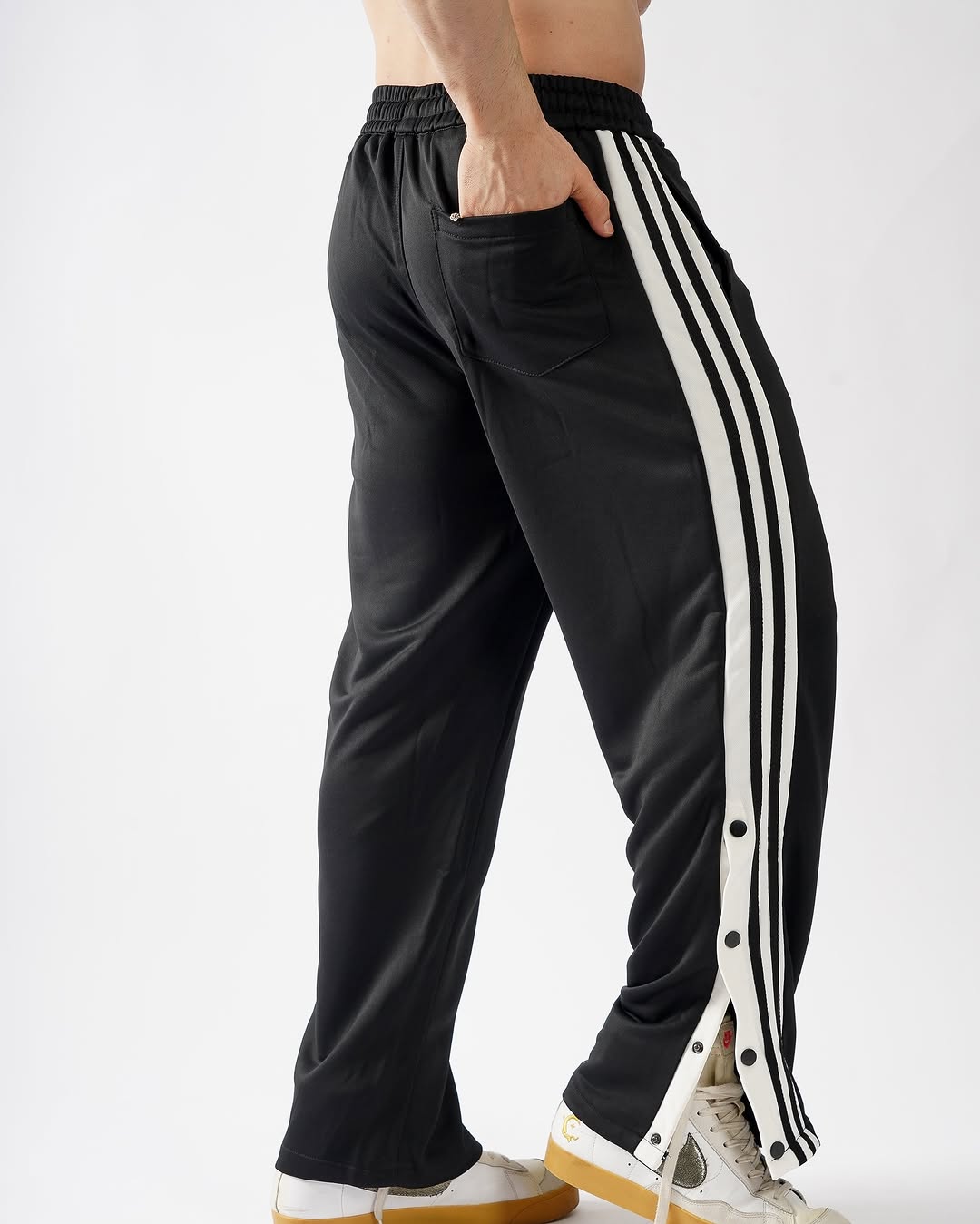 Pack of 2 Side Slit Pant (Black + Grey)