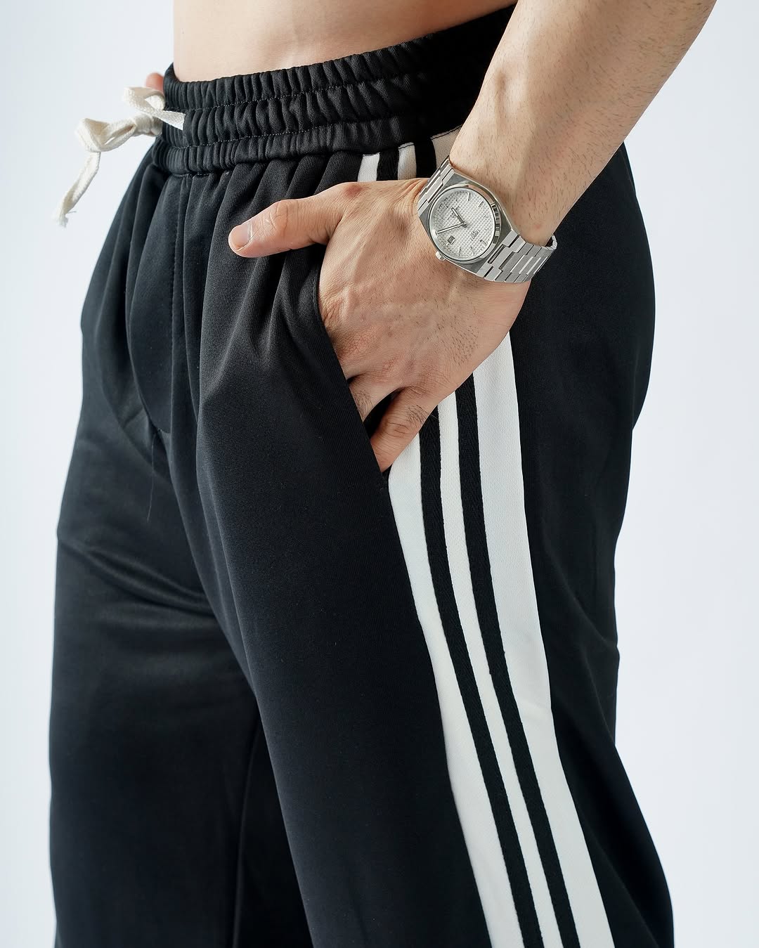 Pack of 2 Side Slit Pant (Black + Grey)