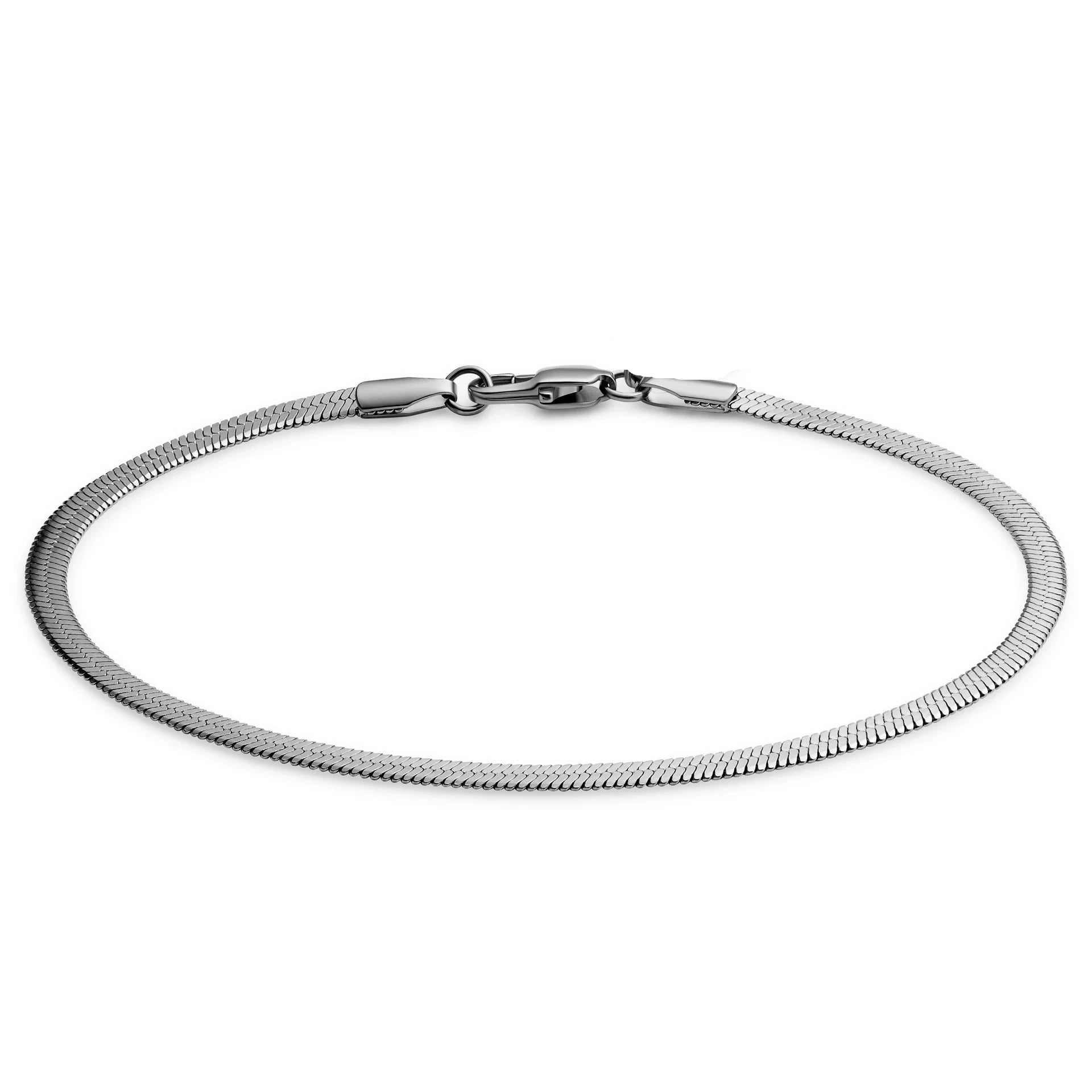 Silver Snake Chain & Bracelet Set 4mm