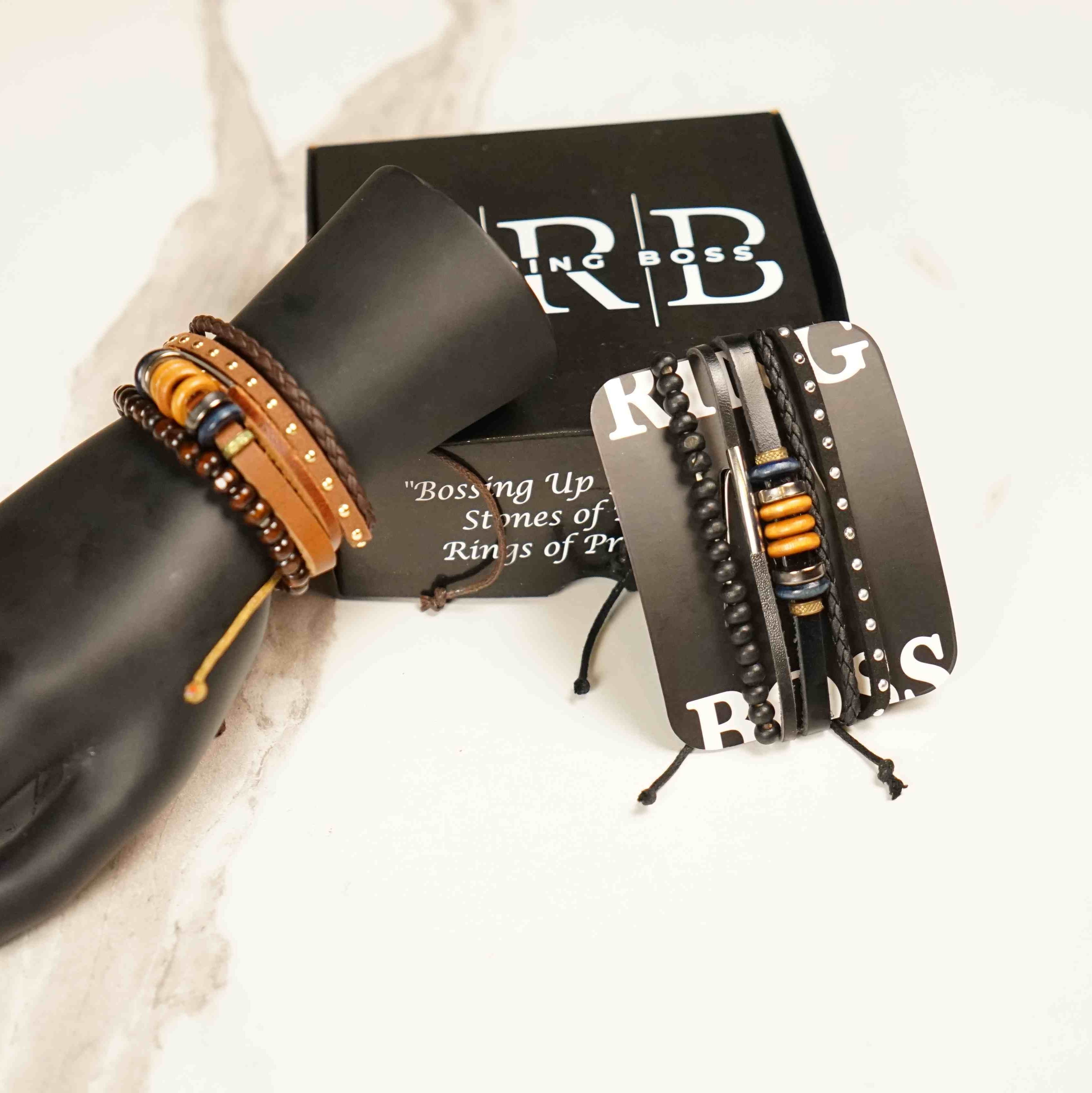 Multi-Leather Bracelet Stack